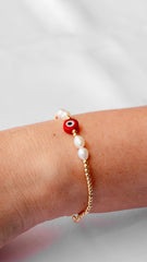 Pulsera Protectora Nazar Rojo & Goldfilled