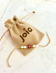Pulsera Protectora Nazar Rojo & Goldfilled
