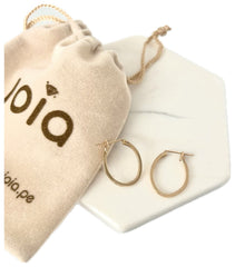 Argollas Japonesa Ovalada Oro 18k