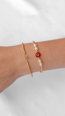 Pulsera Protectora Nazar Rojo & Goldfilled