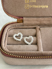 Aretes Corazones & Plata 950