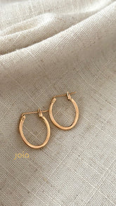 Argollas Japonesa Ovalada Oro 18k