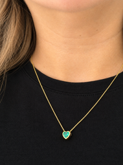 Dije Corazón Verde & Oro 18k