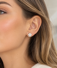 Aretes Rosetas Oro 18k