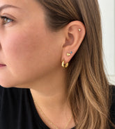 Aretes Corazón G & Oro 18k