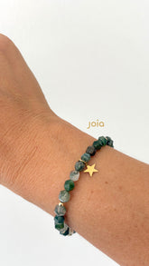 Pulsera Agata Verde & Goldfilled