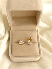 Aretes Rosetas Oro 18k