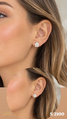 Aretes Rosetas Oro 18k