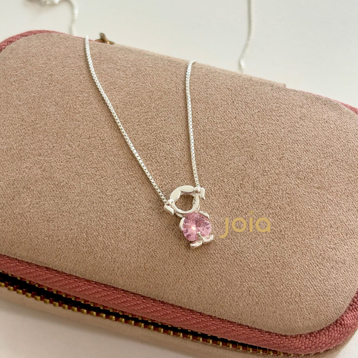 Collar Niña Rosada Plata 925