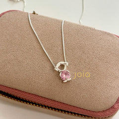 Collar Niña Rosada Plata 925