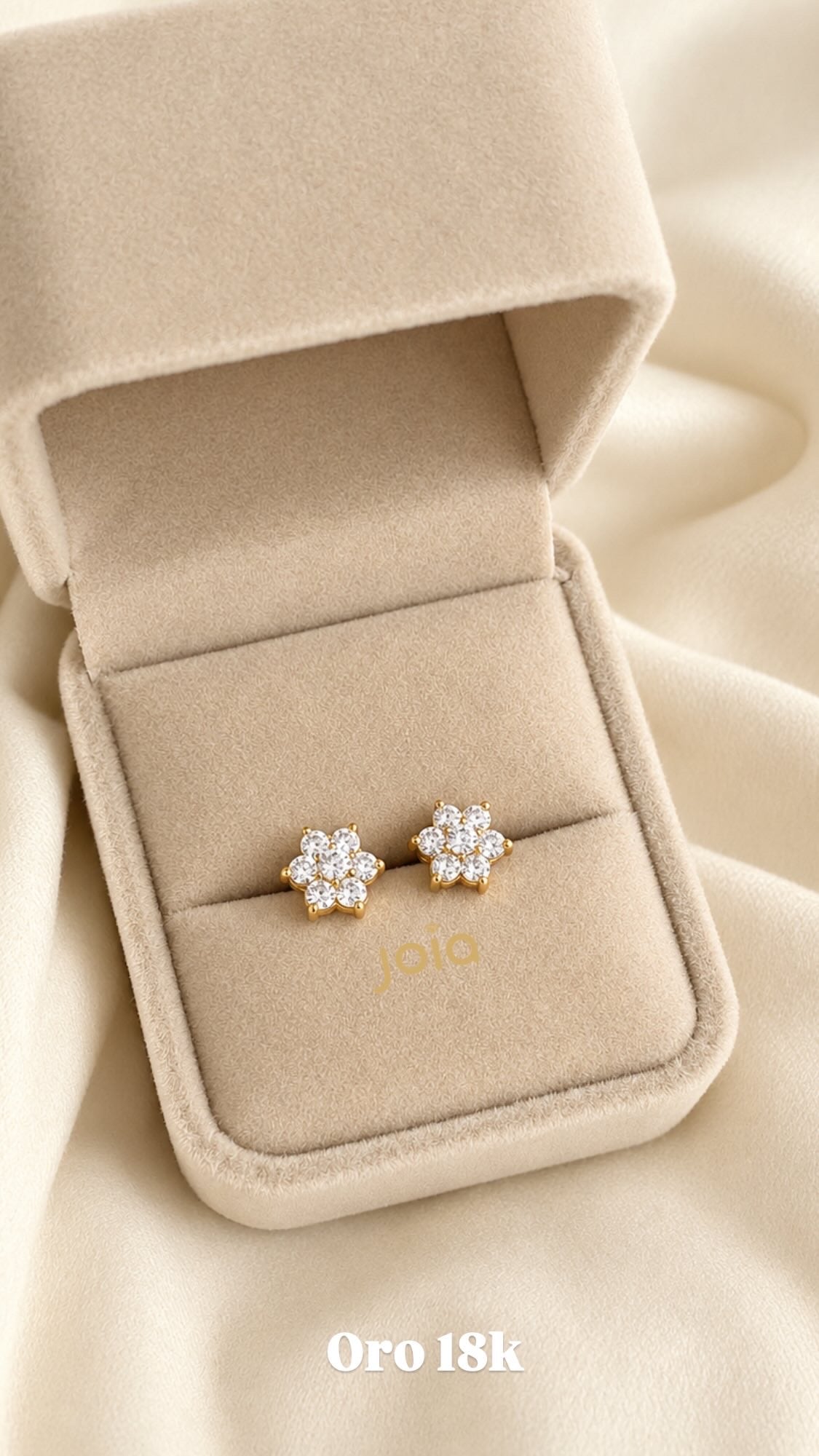 Aretes Rosetas Oro 18k
