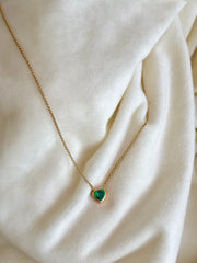 Dije Corazón Verde & Oro 18k