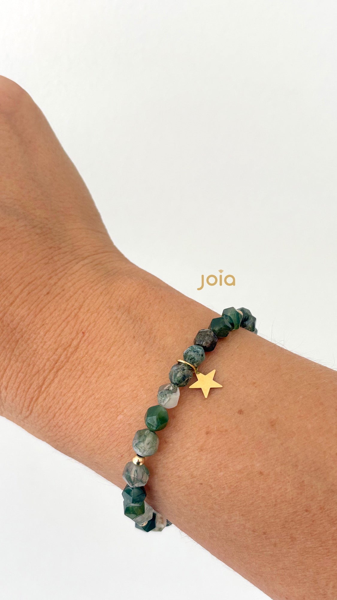 Pulsera Agata Verde & Goldfilled