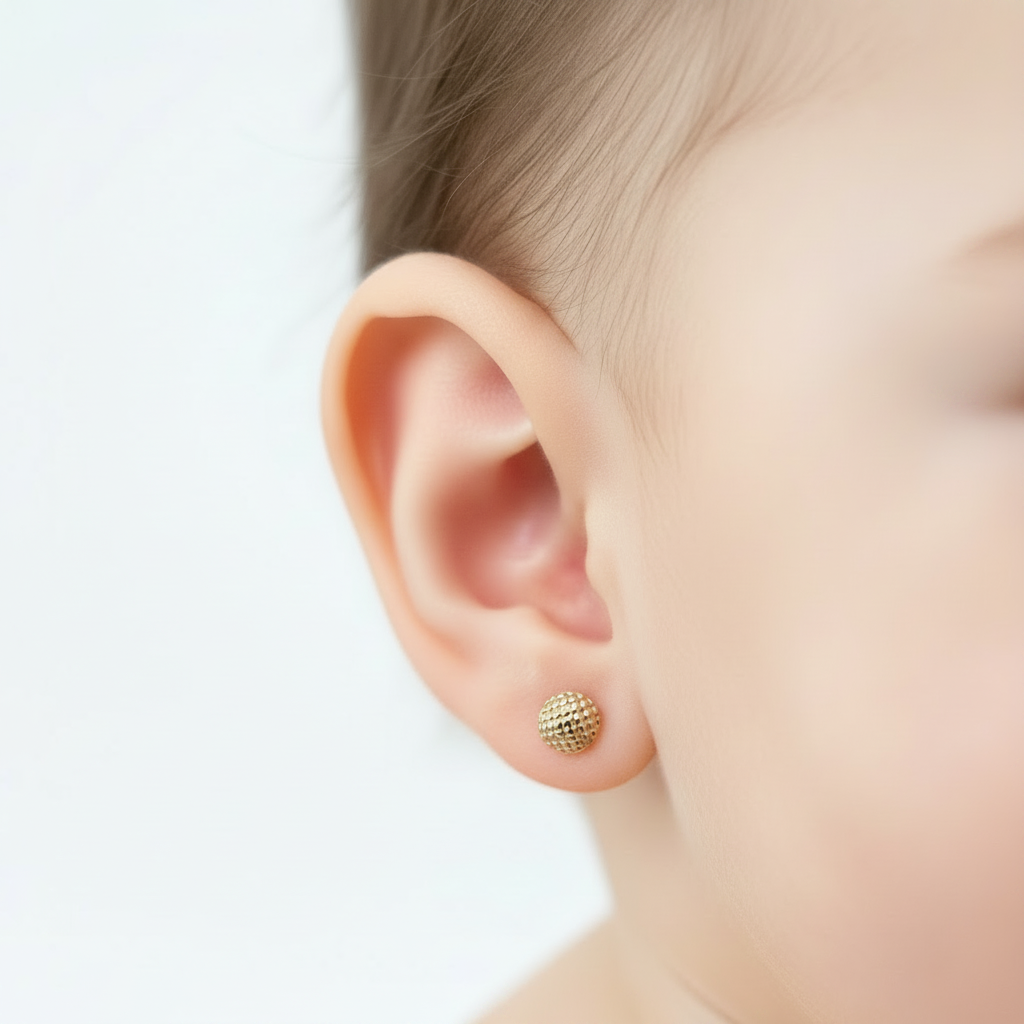 Aretes Lenteja mínimo en bebé