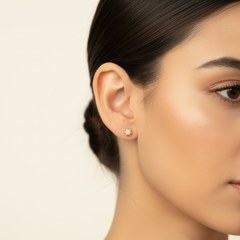 Aretes Flor & Oro 18k - modelo