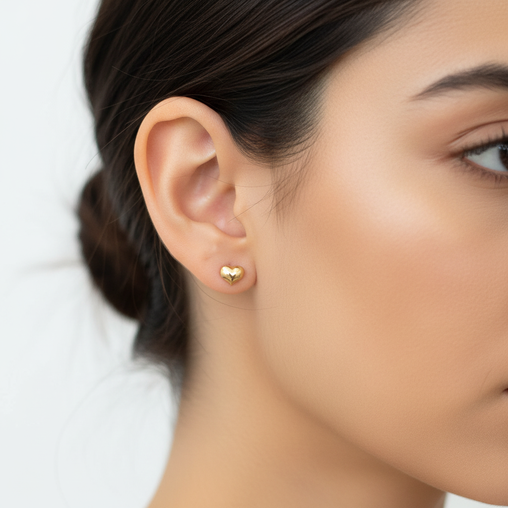 Aretes Corazón G & Oro 18k - modelo